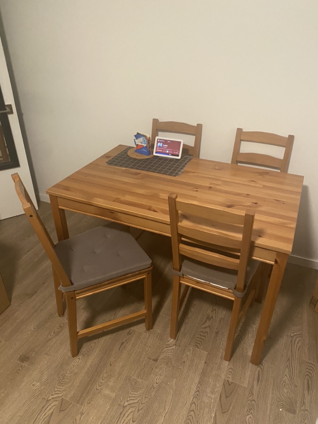 IKEA HÄGERNAS Dining Table and 4 Chairs Set - Antique Stain Pine