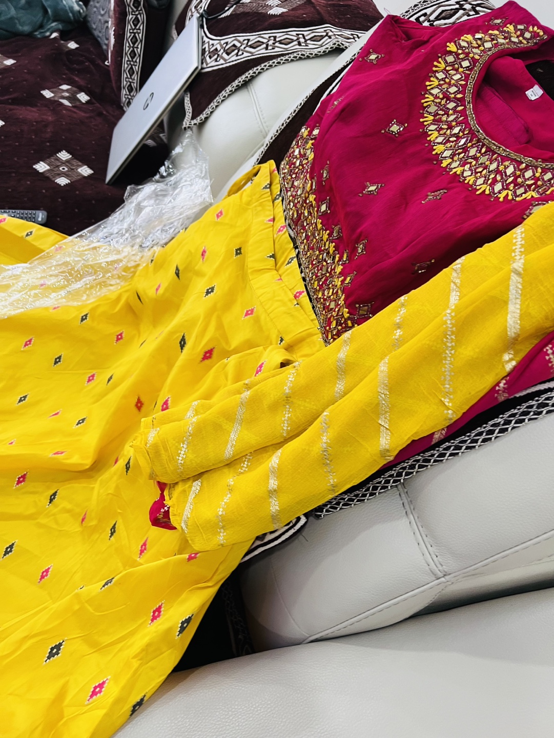Beautiful Yellow and Pink Embroidered Choli and Lehenga Set - photo 2