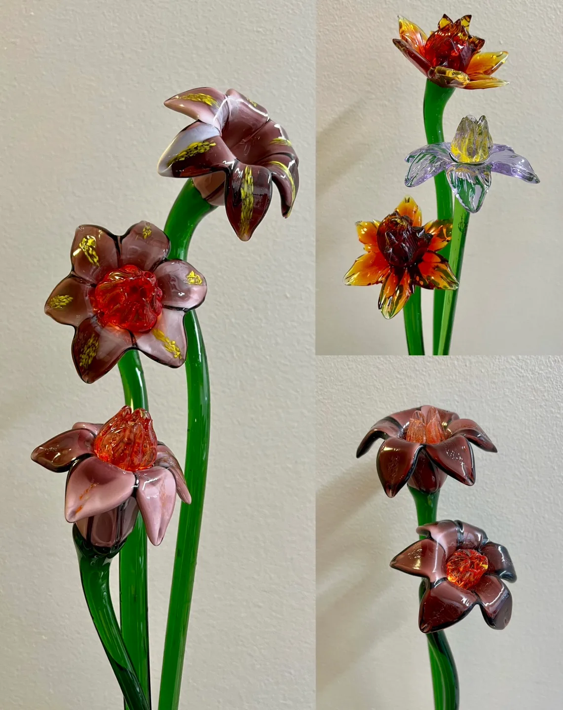 Handblown Glass Flower Stems - Assorted Colours image indicator(2)