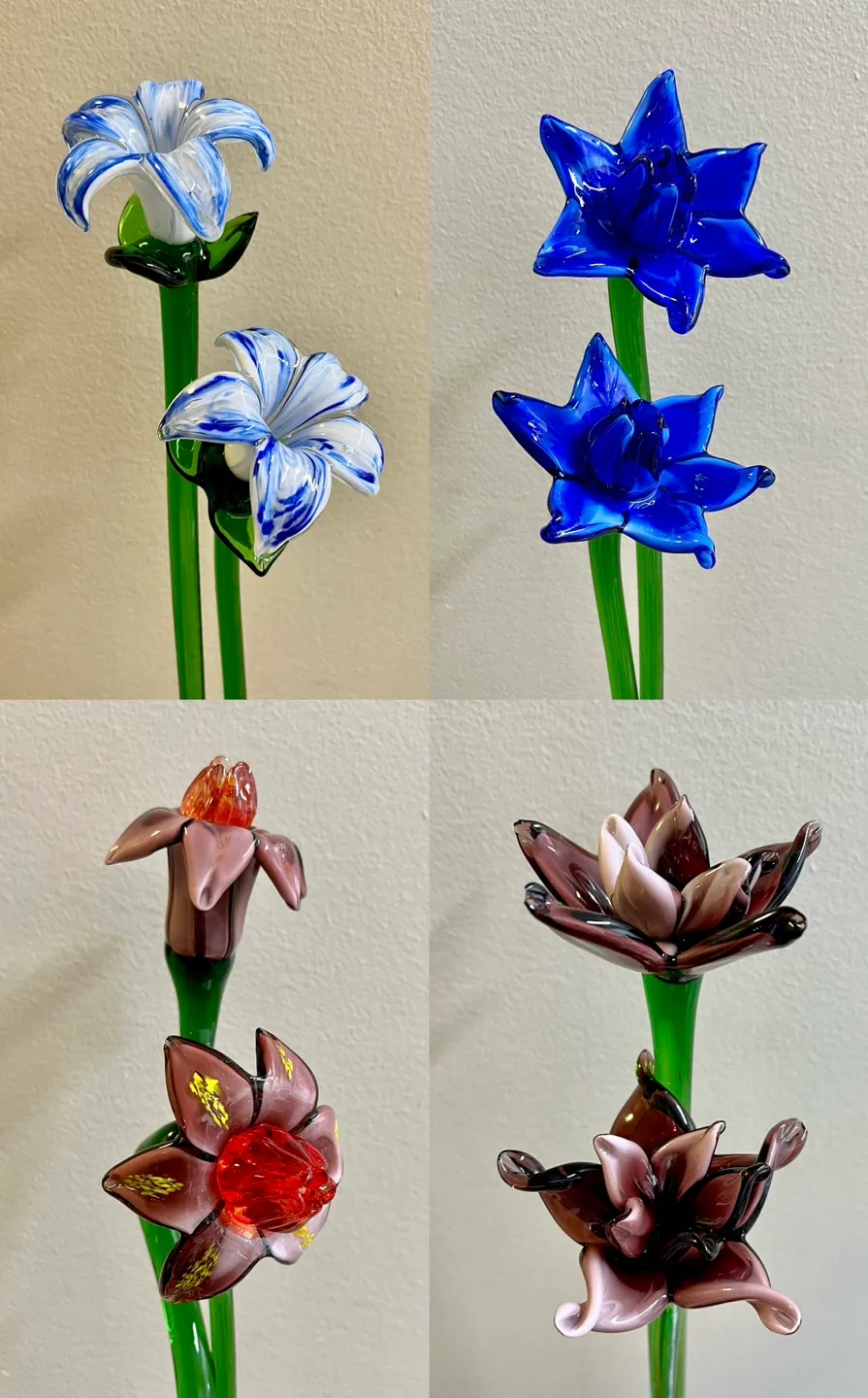 Handblown Glass Flower Stems - Assorted Colours image indicator(4)