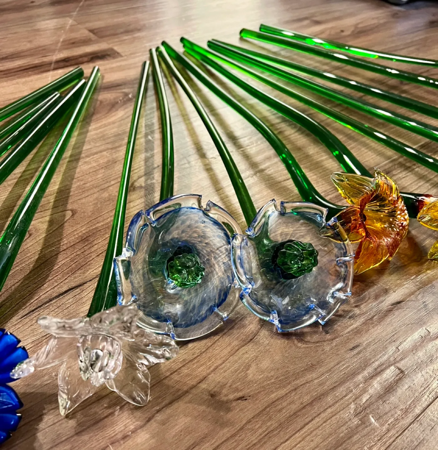 Handblown Glass Flower Stems - Assorted Colours image indicator(10)