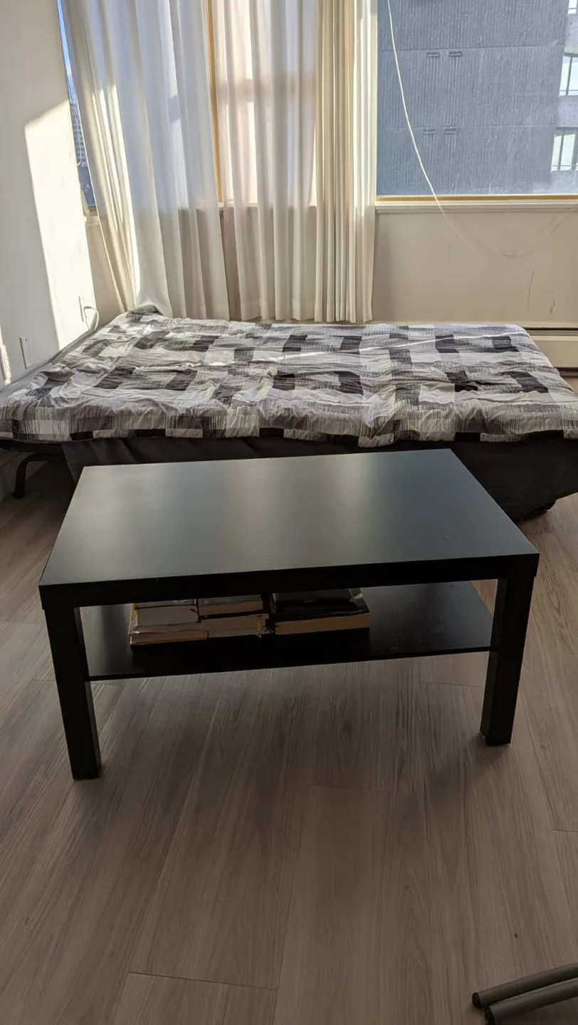 Black Coffee Table with Shelf thumbnail