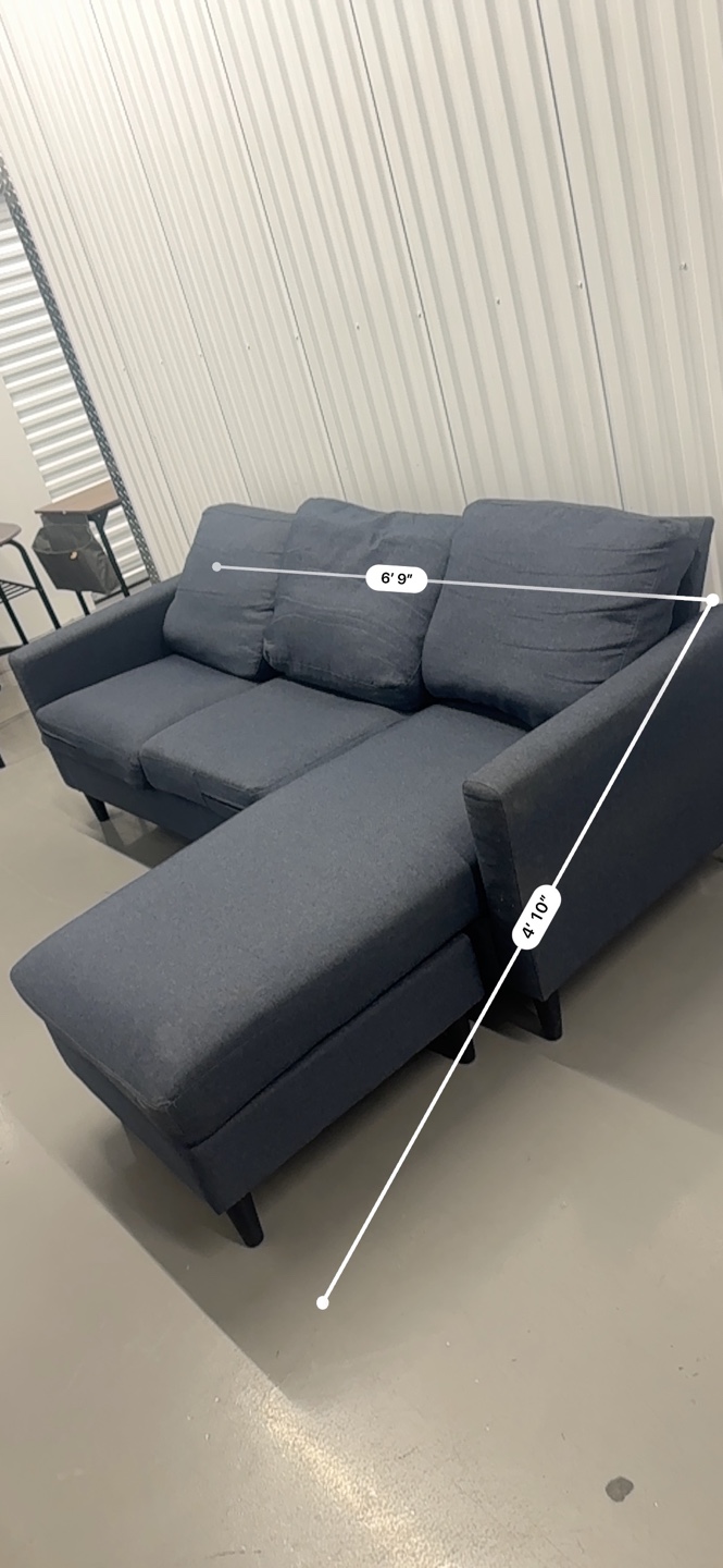 Free delivery Dark Gray Sectional Sofa - photo 2