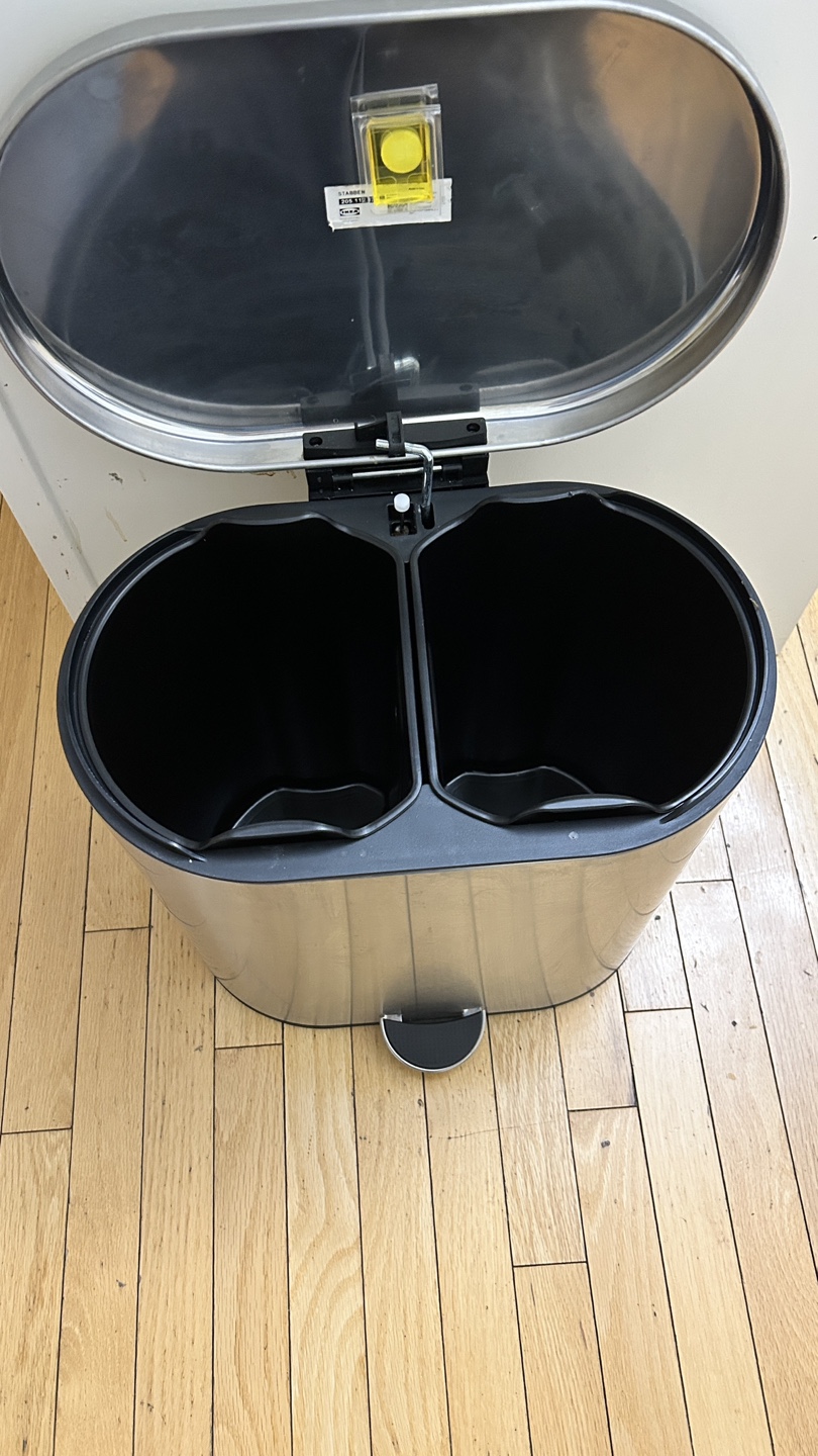Stainless Steel Dual-Compartment Step Trash Can - photo 2