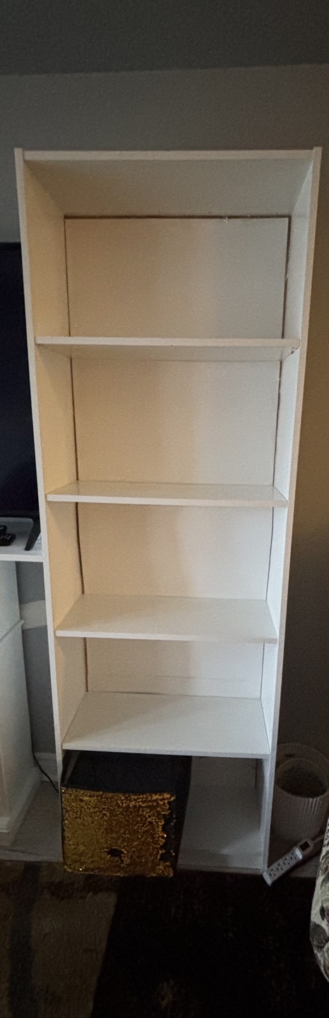 White 5-shelf bookcase