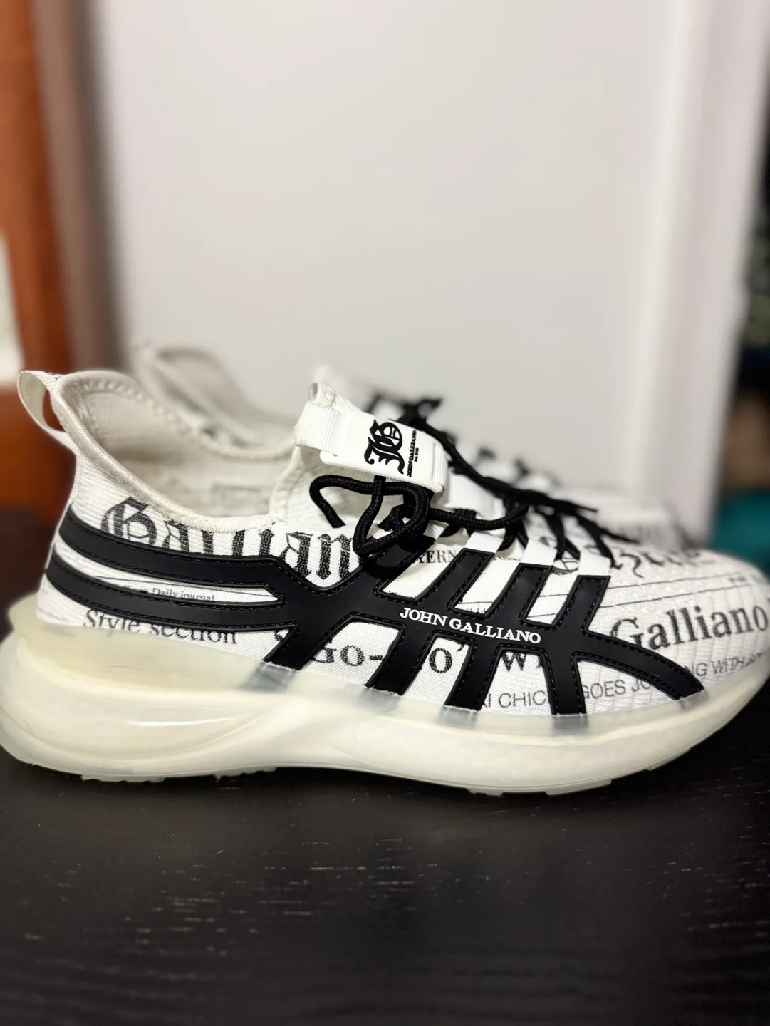 John Galliano Paris White Gazette Trainers (8.5US or 41cm) image indicator(3)