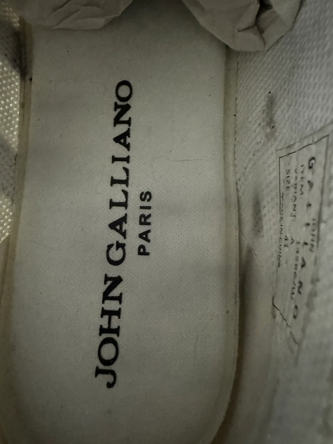 John Galliano Paris White Gazette Trainers (8.5US or 41cm) image indicator(6)