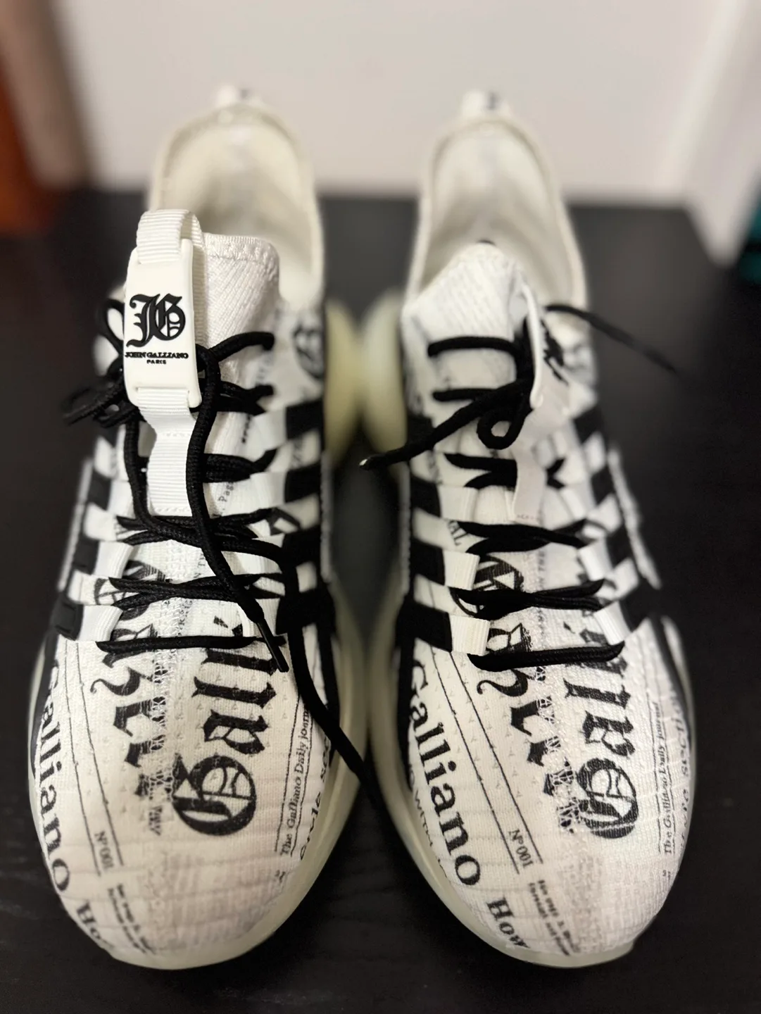 John Galliano Paris White Gazette Trainers (8.5US or 41cm) image indicator(5)