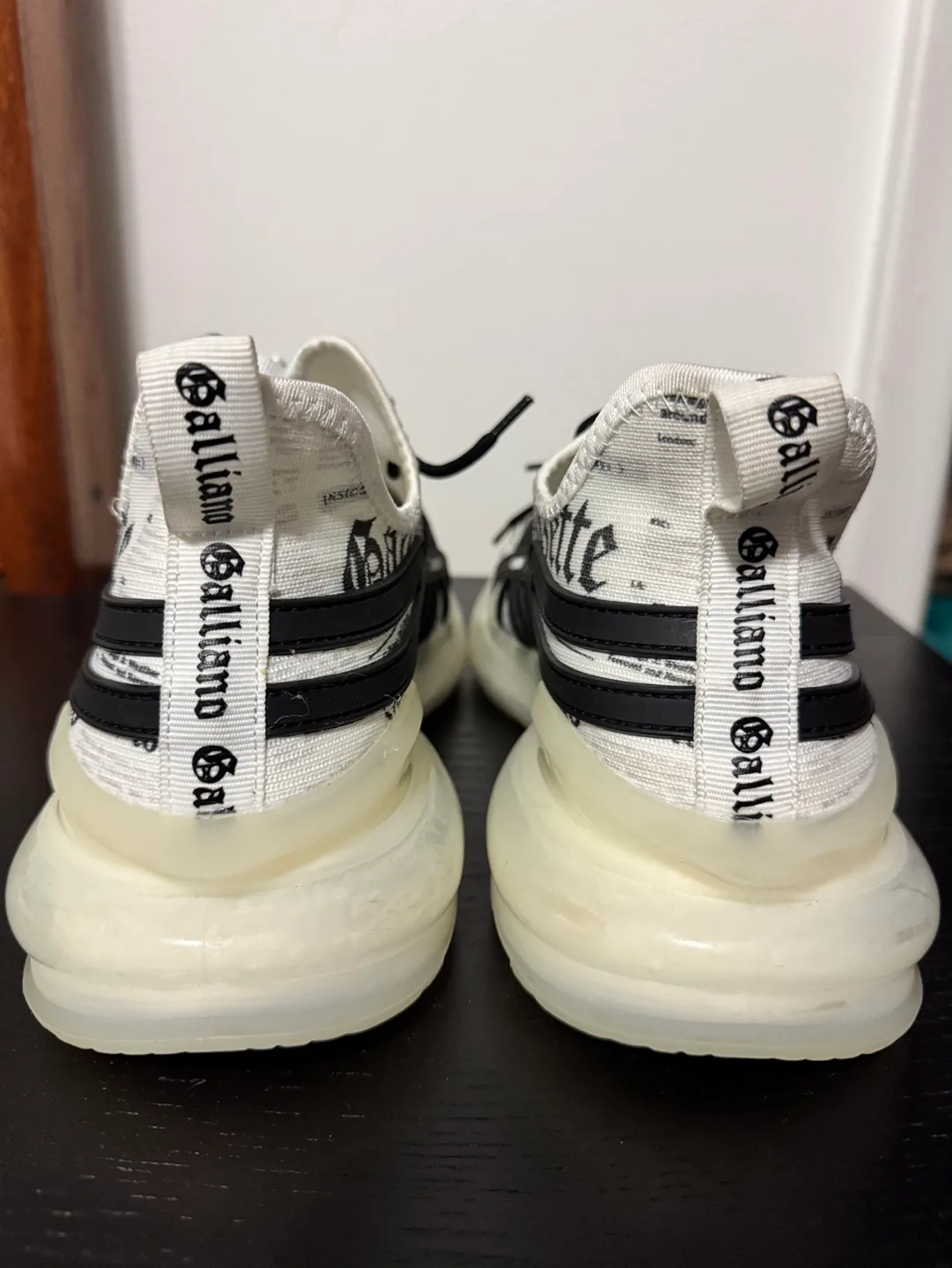 John Galliano Paris White Gazette Trainers (8.5US or 41cm) image indicator(2)