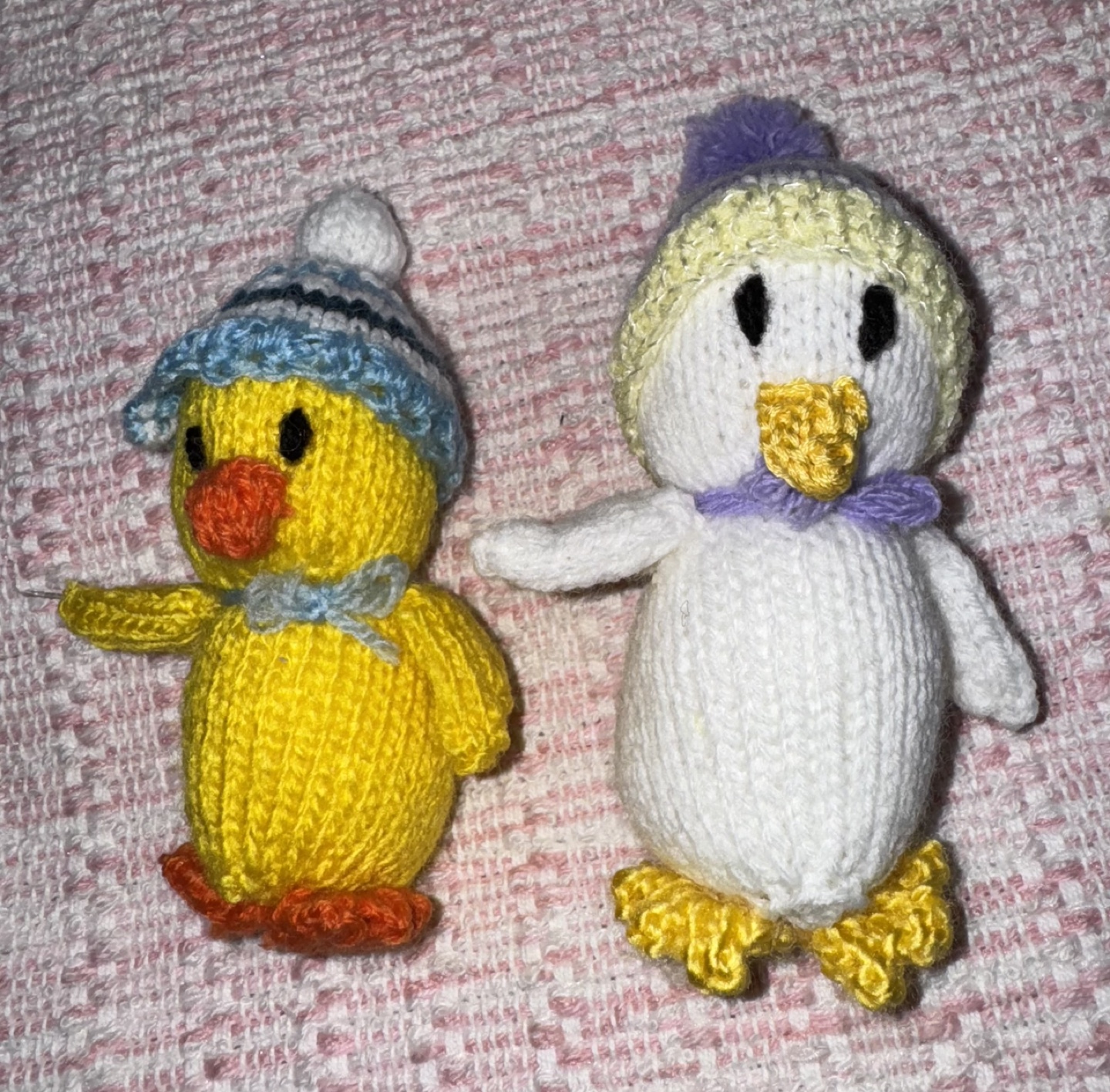 2 Hand Knitted Ducklings ready for Easter