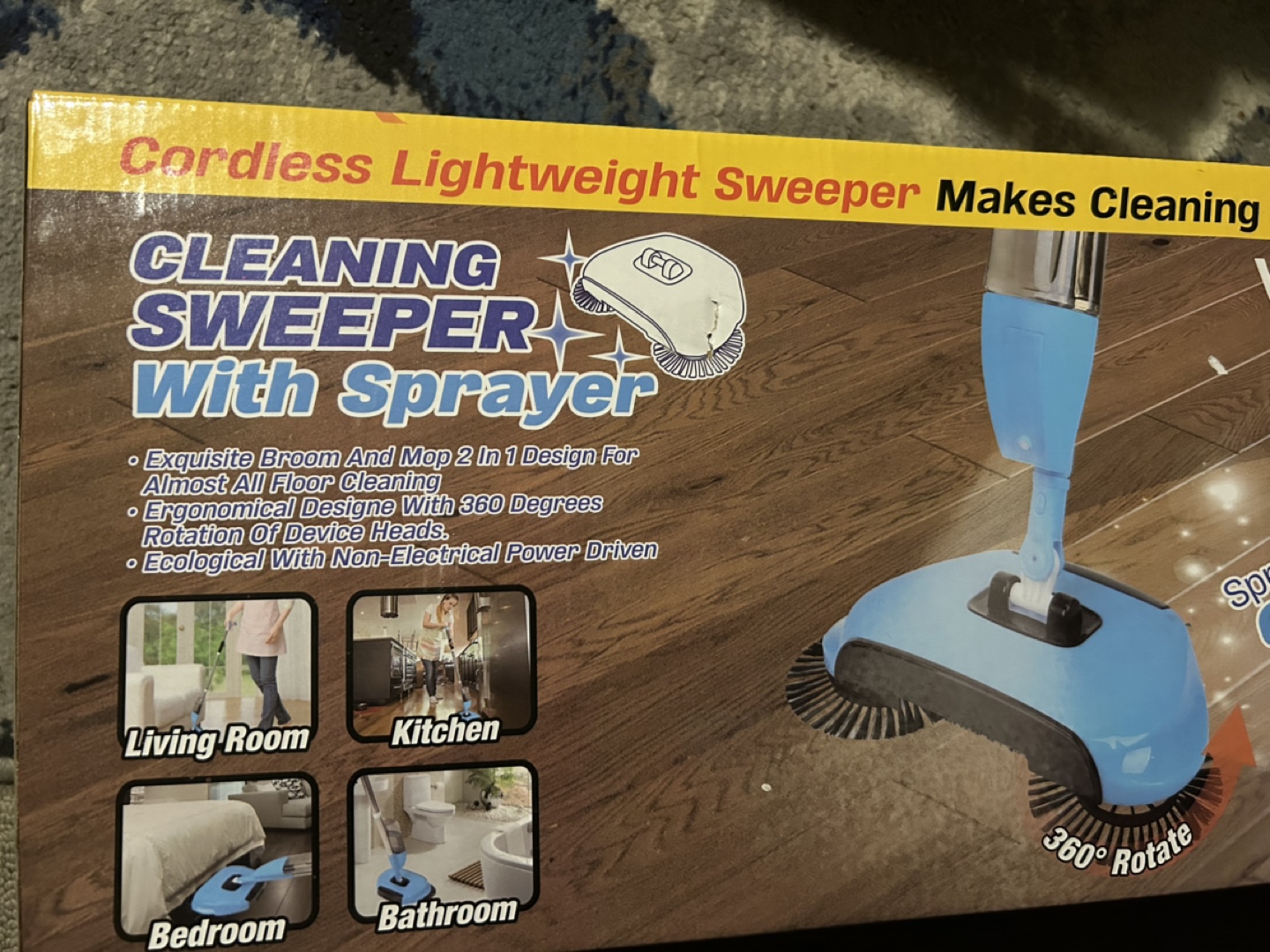 New Wellrich 2in1 Cordless Cleaning Sweeper + Sprayer - photo 2