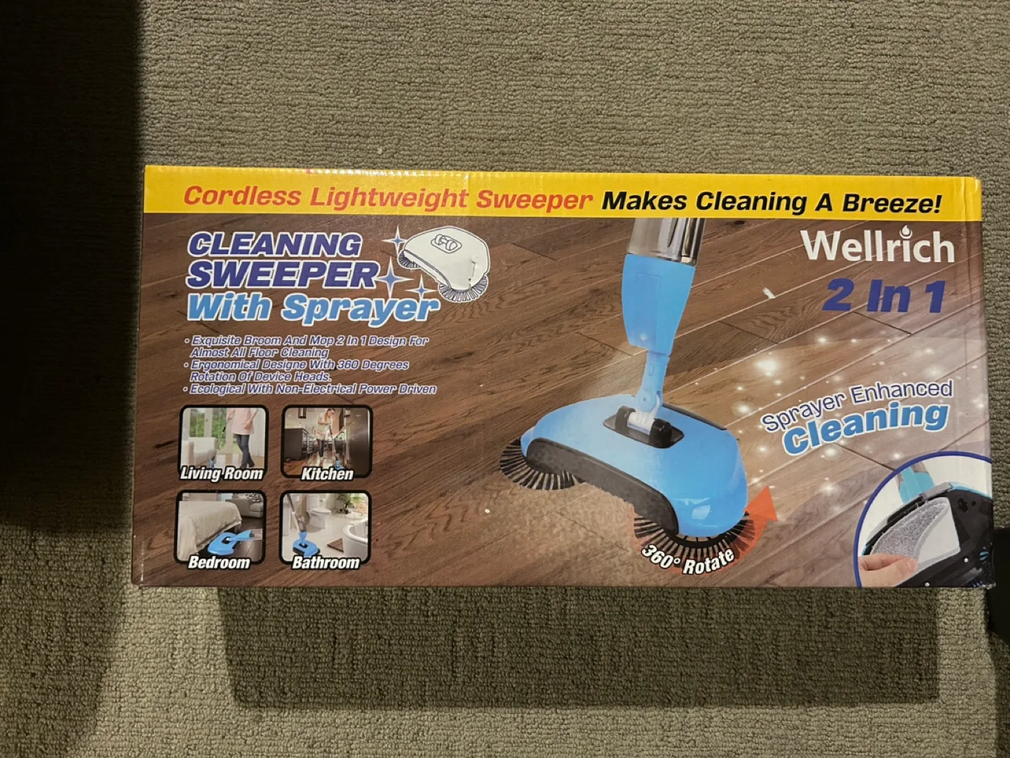New Wellrich 2in1 Cordless Cleaning Sweeper + Sprayer image indicator(8)