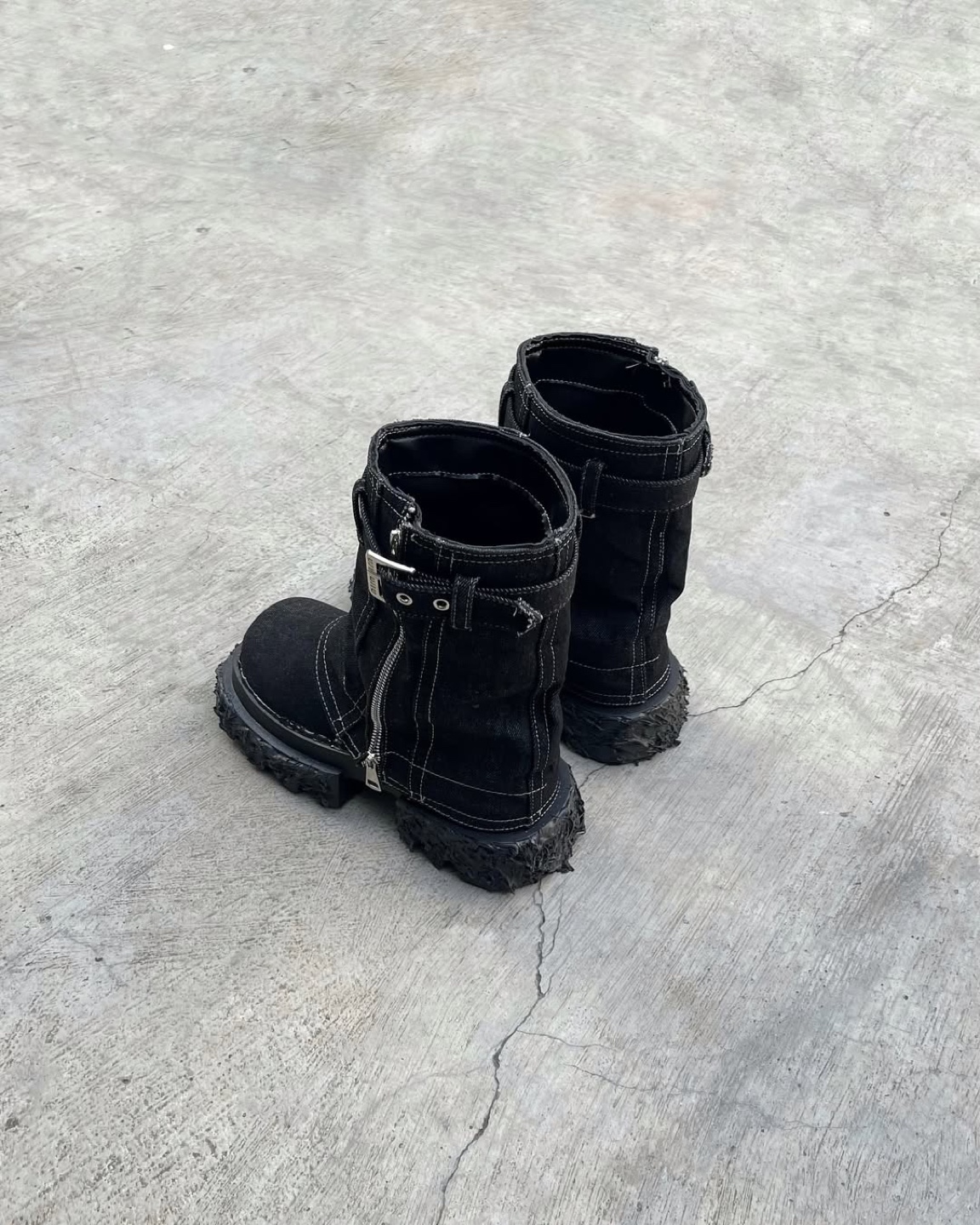 Custom Denim Boots with Chunky Sole - photo 4