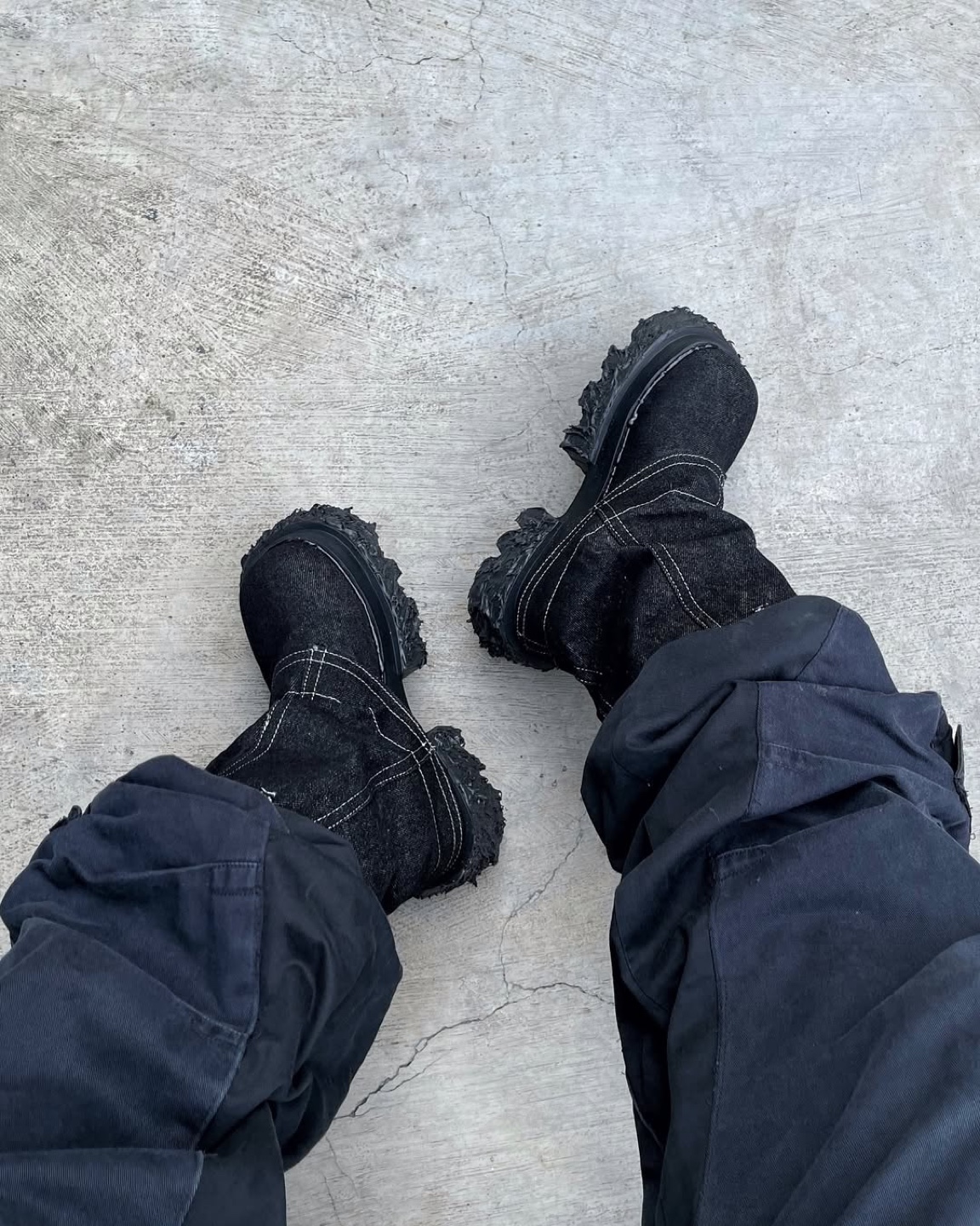 Custom Denim Boots with Chunky Sole - photo 2