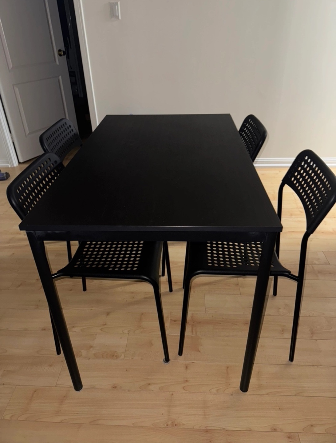IKEA INGOLF Black Dining Table and 4 Chairs Set - photo 2