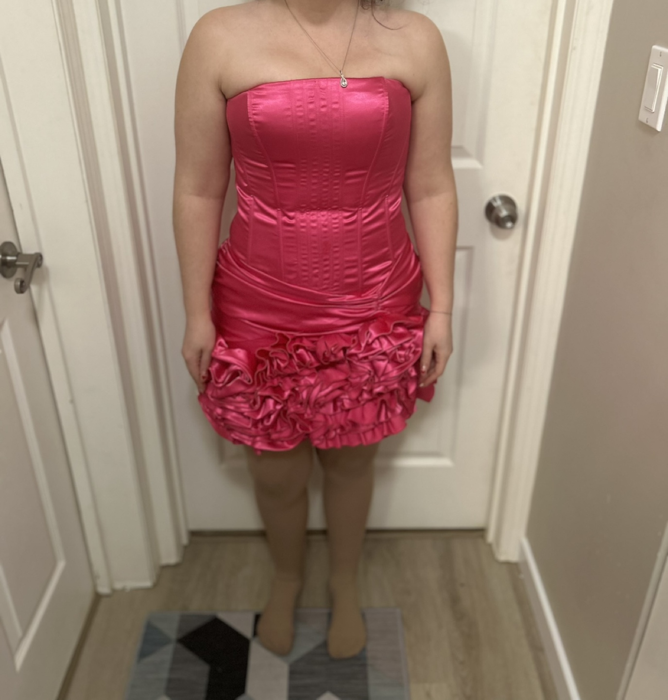 Hot Pink Jessica McClintock Strapless Mini Dress Size 10