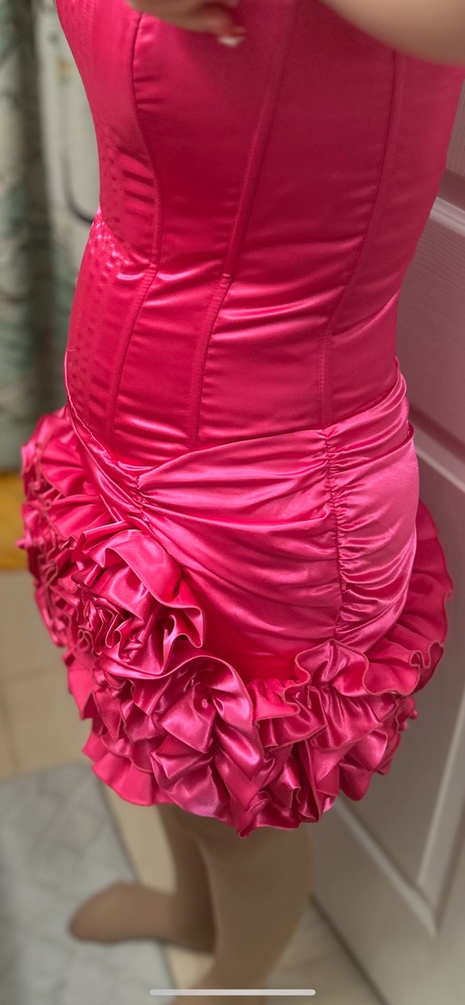 Hot Pink Jessica McClintock Strapless Mini Dress Size 10 - photo 4
