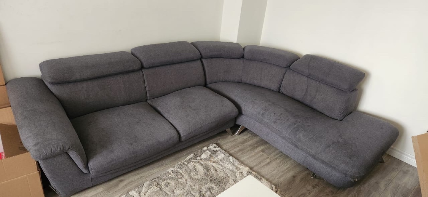 Grey L-Shaped Sectional Sofa