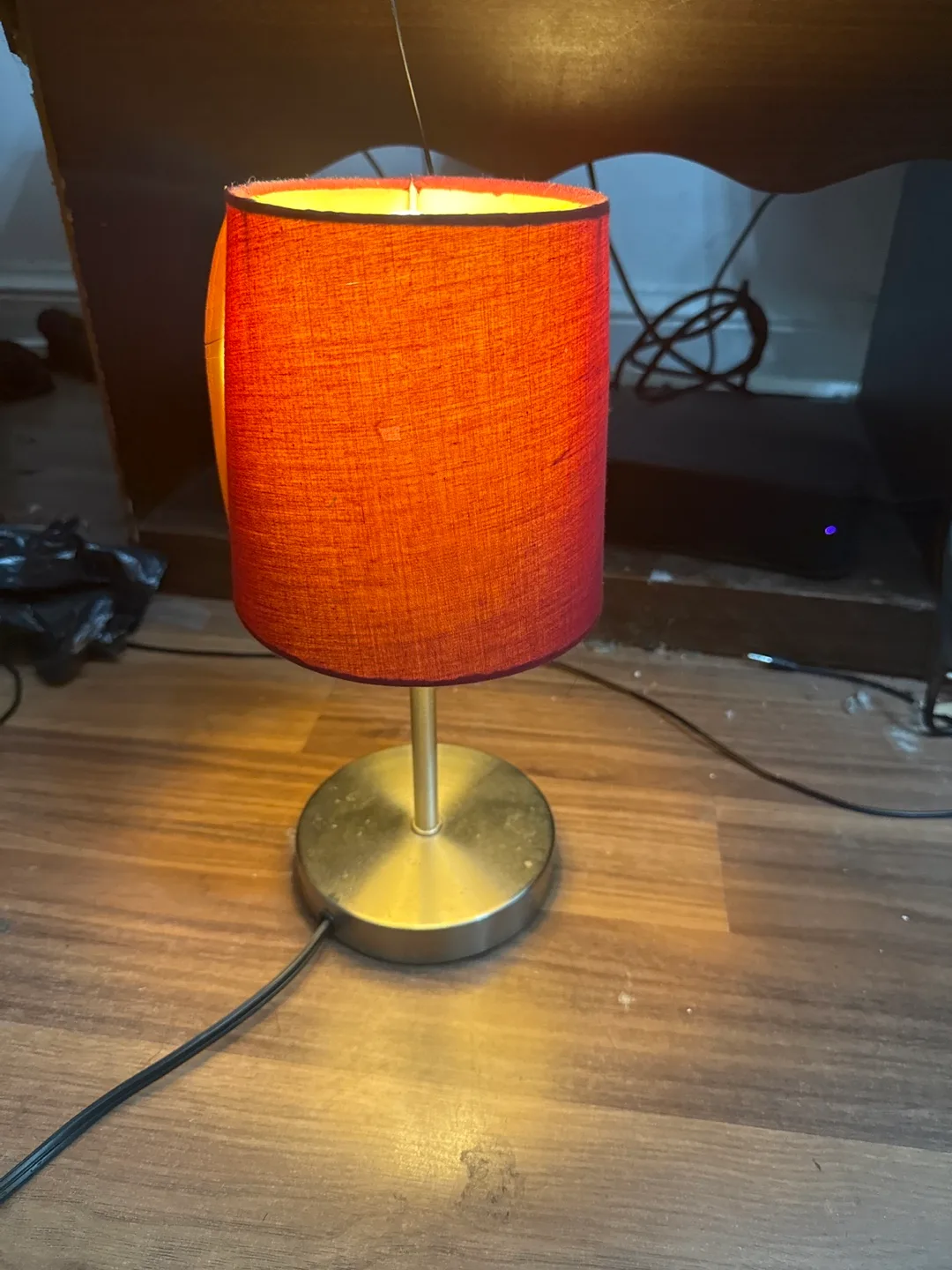 Red Table Lamp with Gold Base image indicator(2)