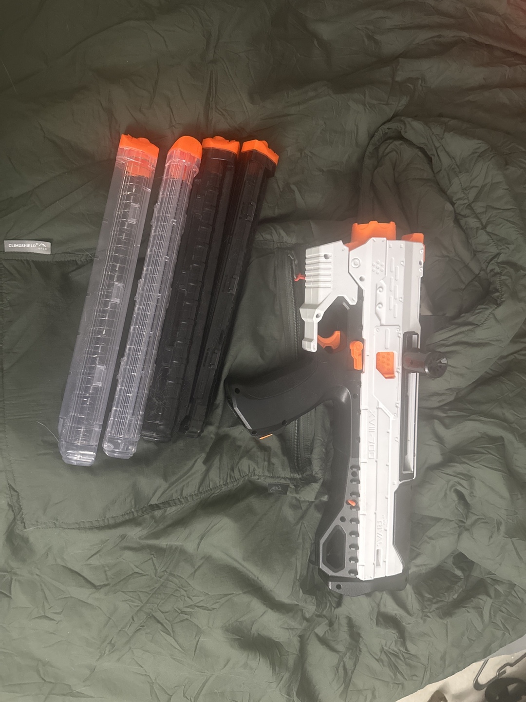 Nerf Rival Blaster with extra magazines