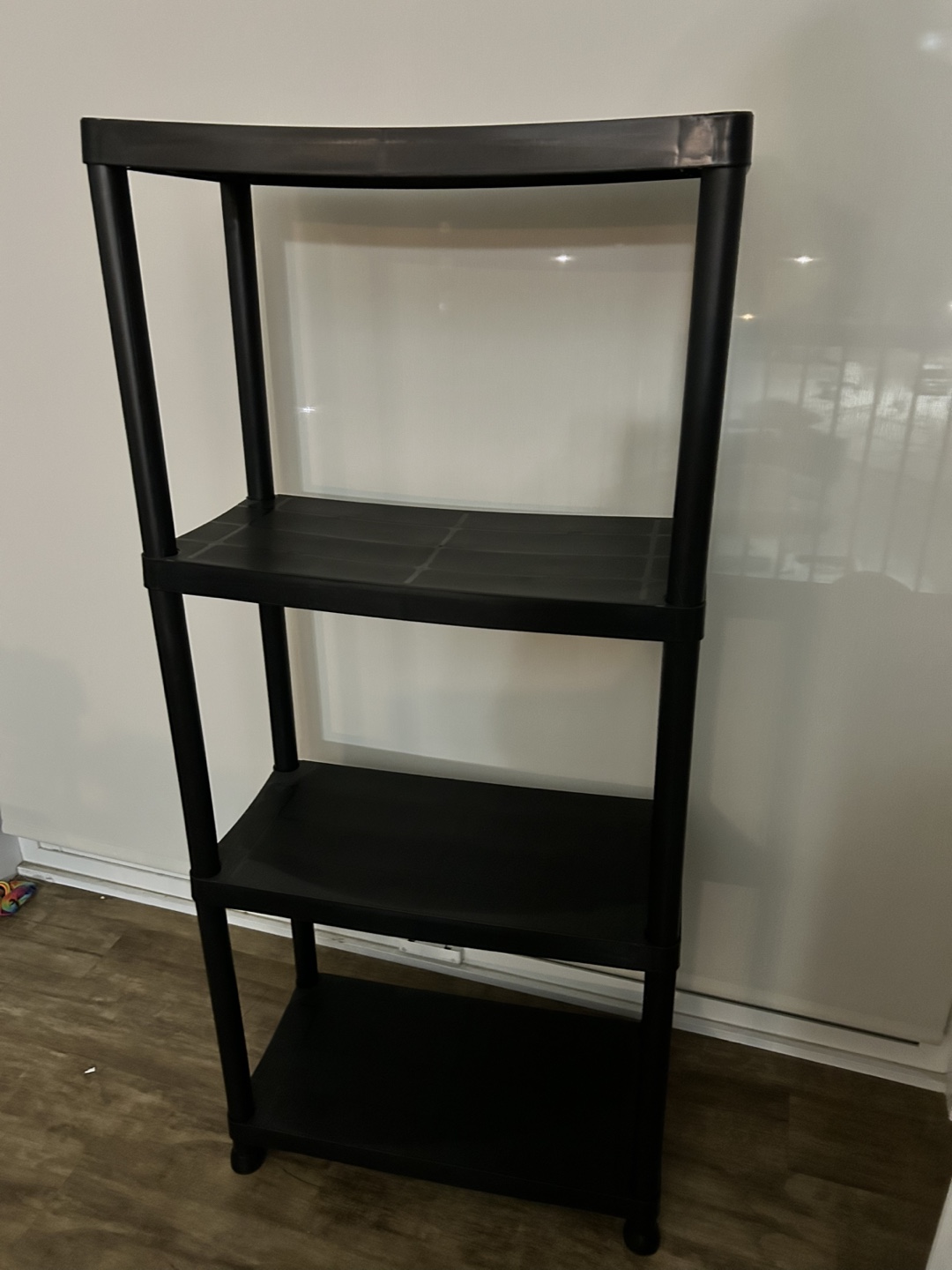 Black Plastic 4-Tier Shelving Unit (3 shelves available) - photo 2