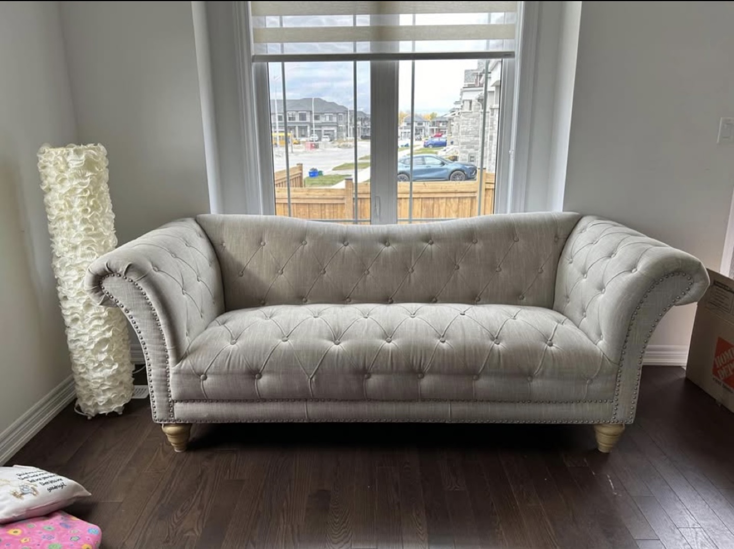 Beige Tufted Sofa