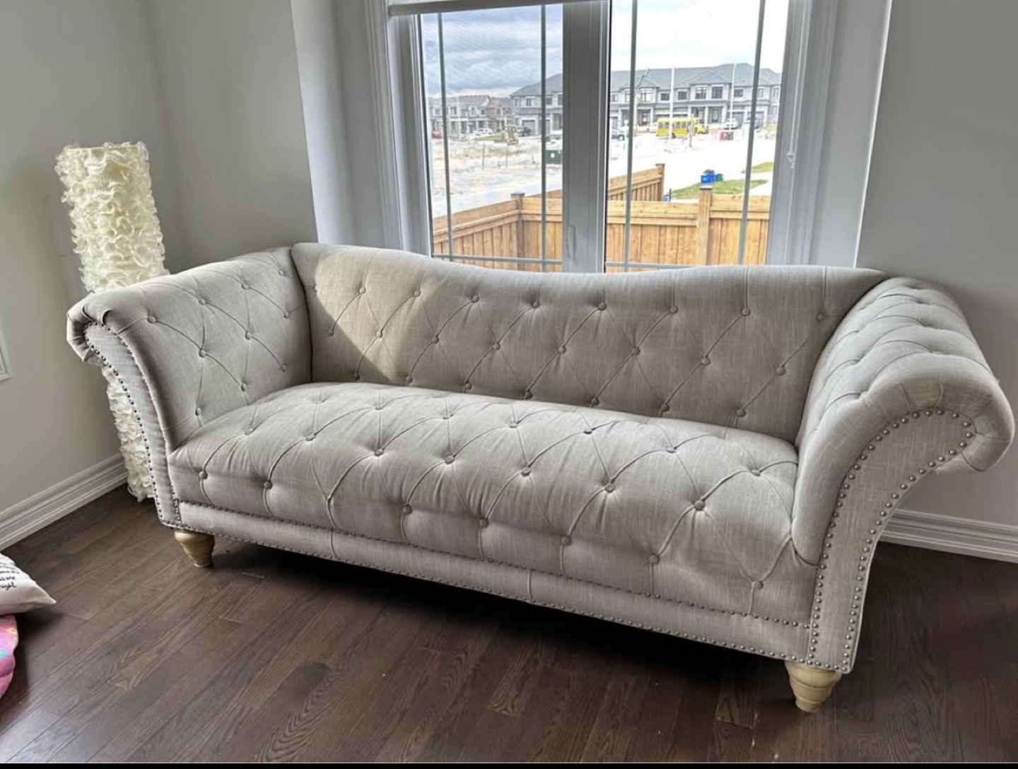 Beige Tufted Sofa - photo 4
