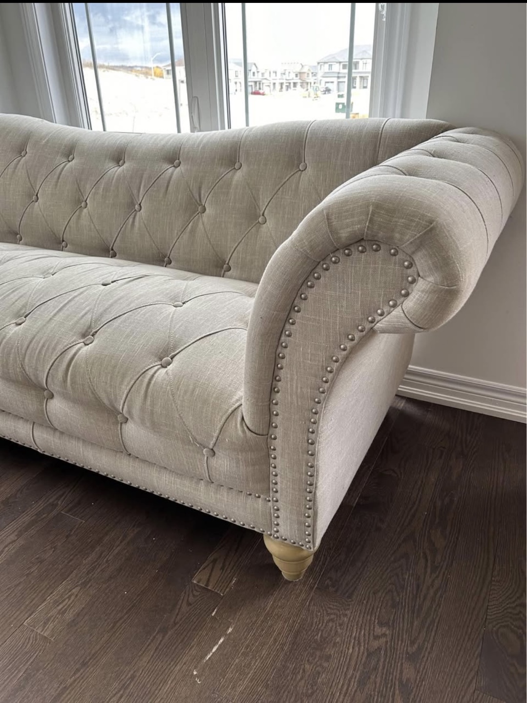 Beige Tufted Sofa - photo 3