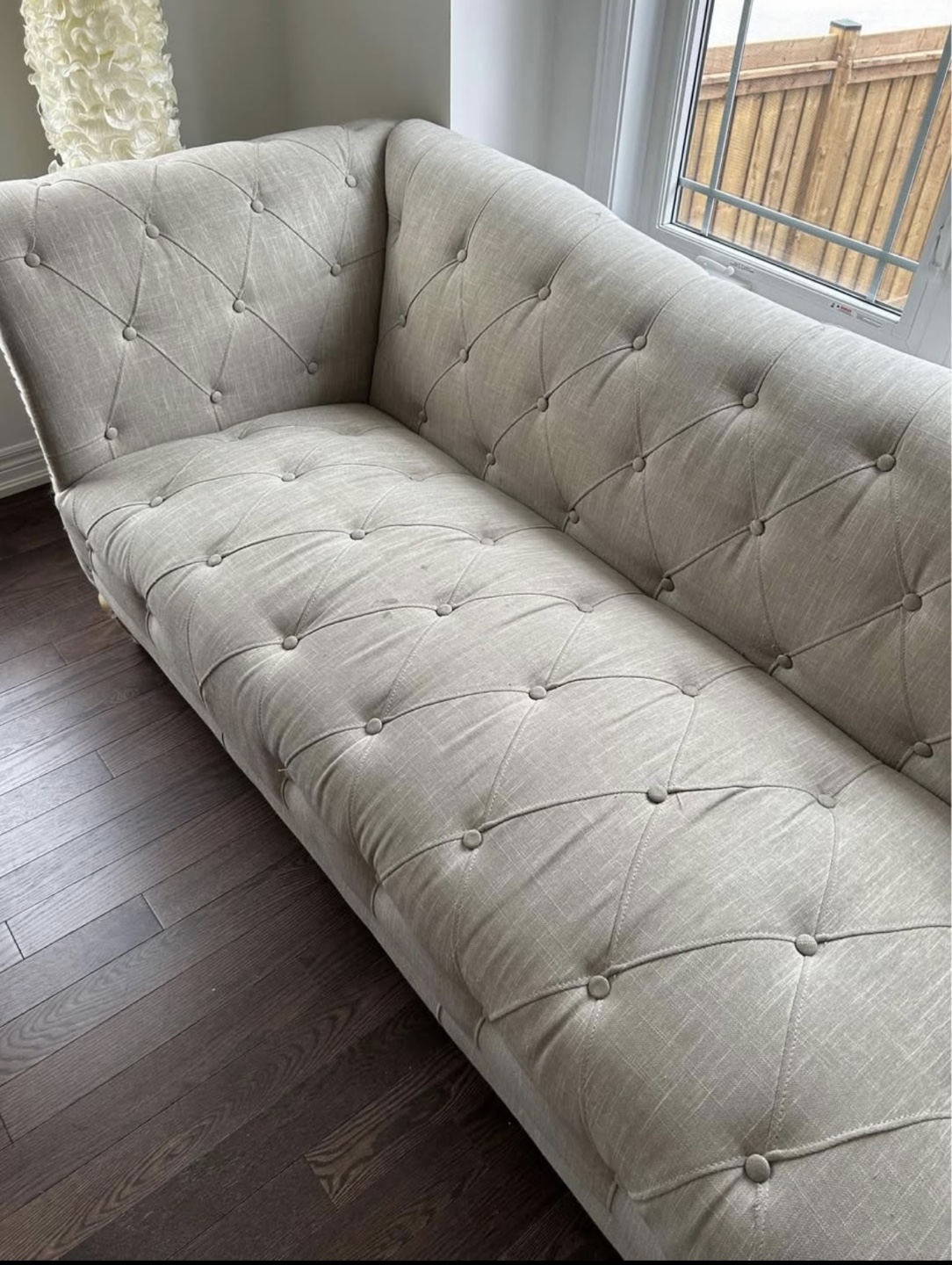 Beige Tufted Sofa - photo 2