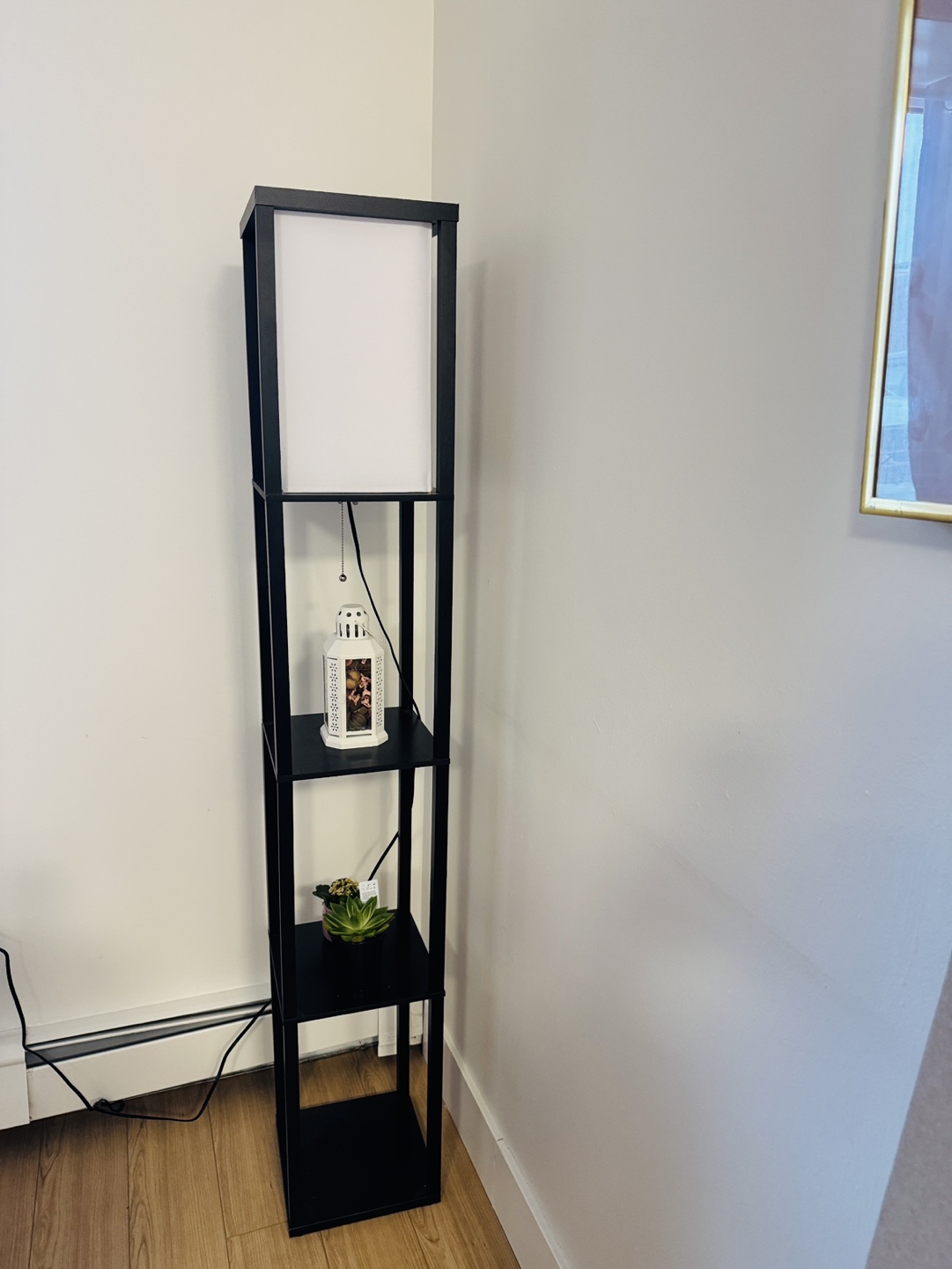 Black Floor Lamp with Shelves - photo 2