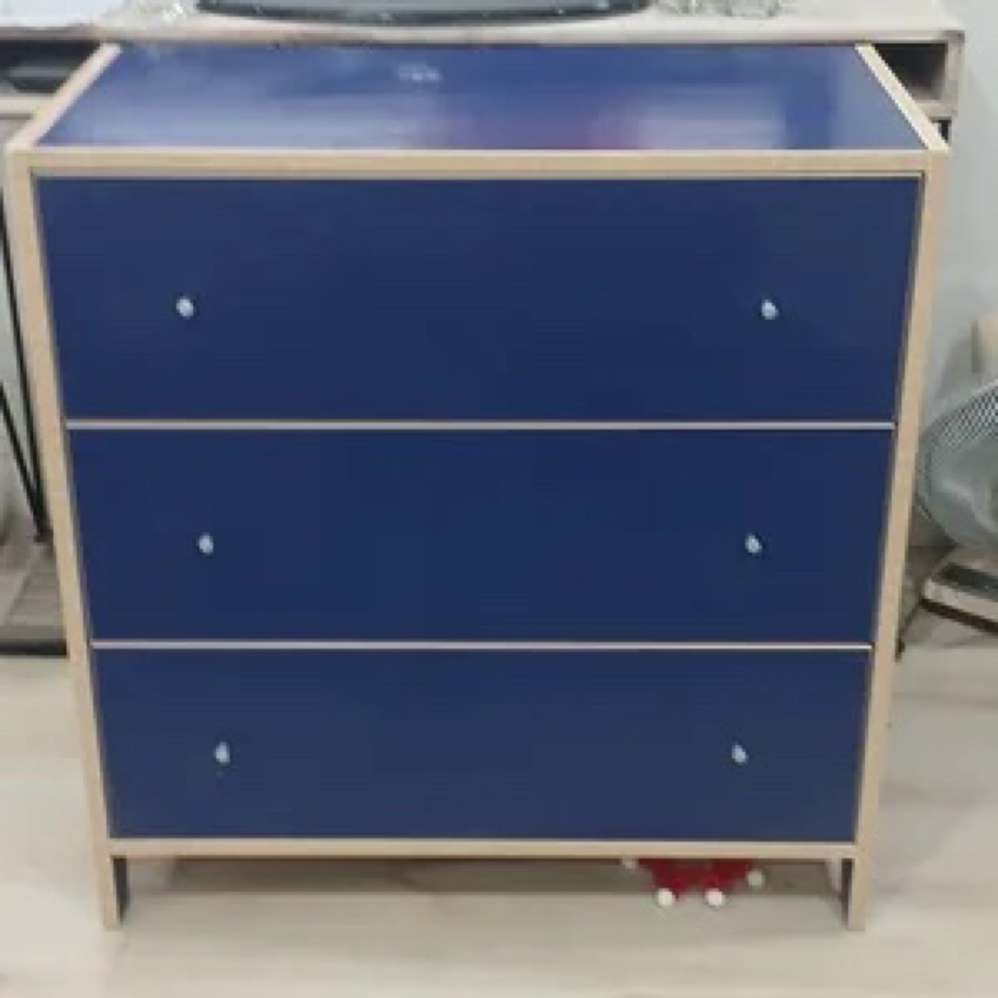 IKEA Three-Drawer Dresser - Dark Blue