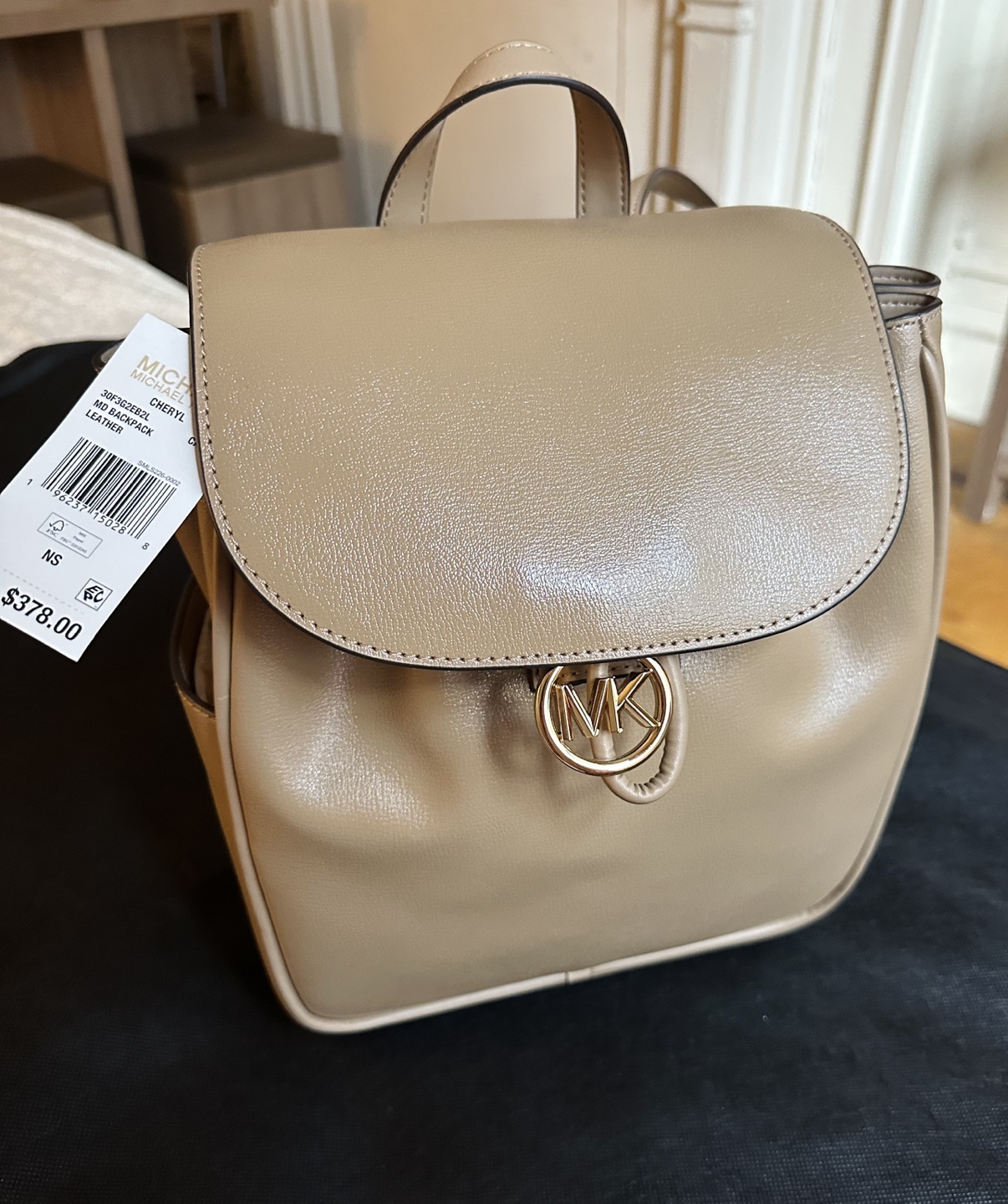 Michael Kors Cheryl Leather Backpack - Beige