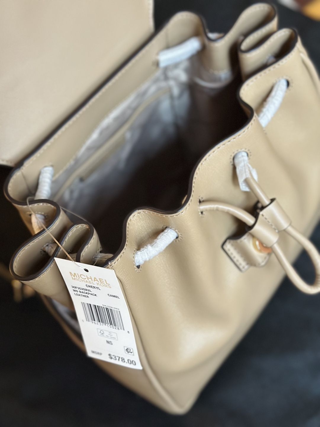 Michael Kors Cheryl Leather Backpack - Beige - photo 4