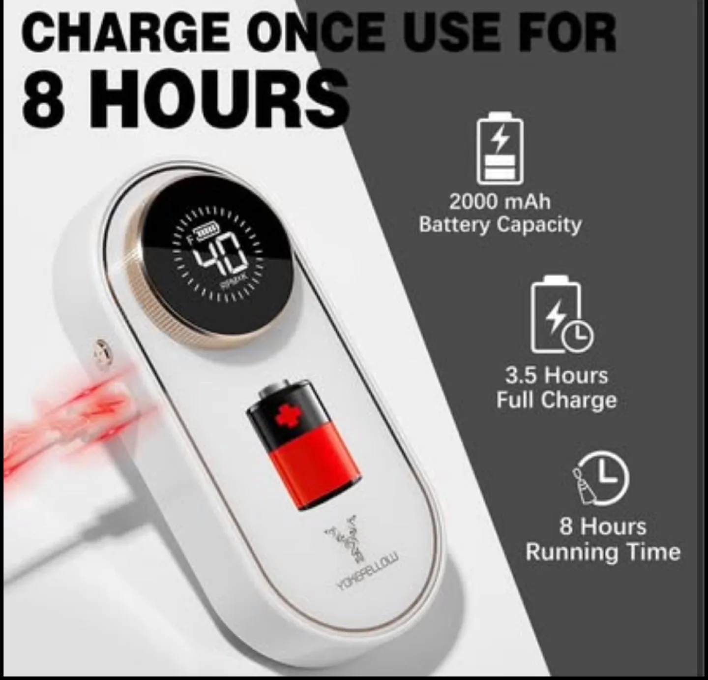 YONEFELLOW Rechargeable Electric Nail Drill Kit image indicator(6)