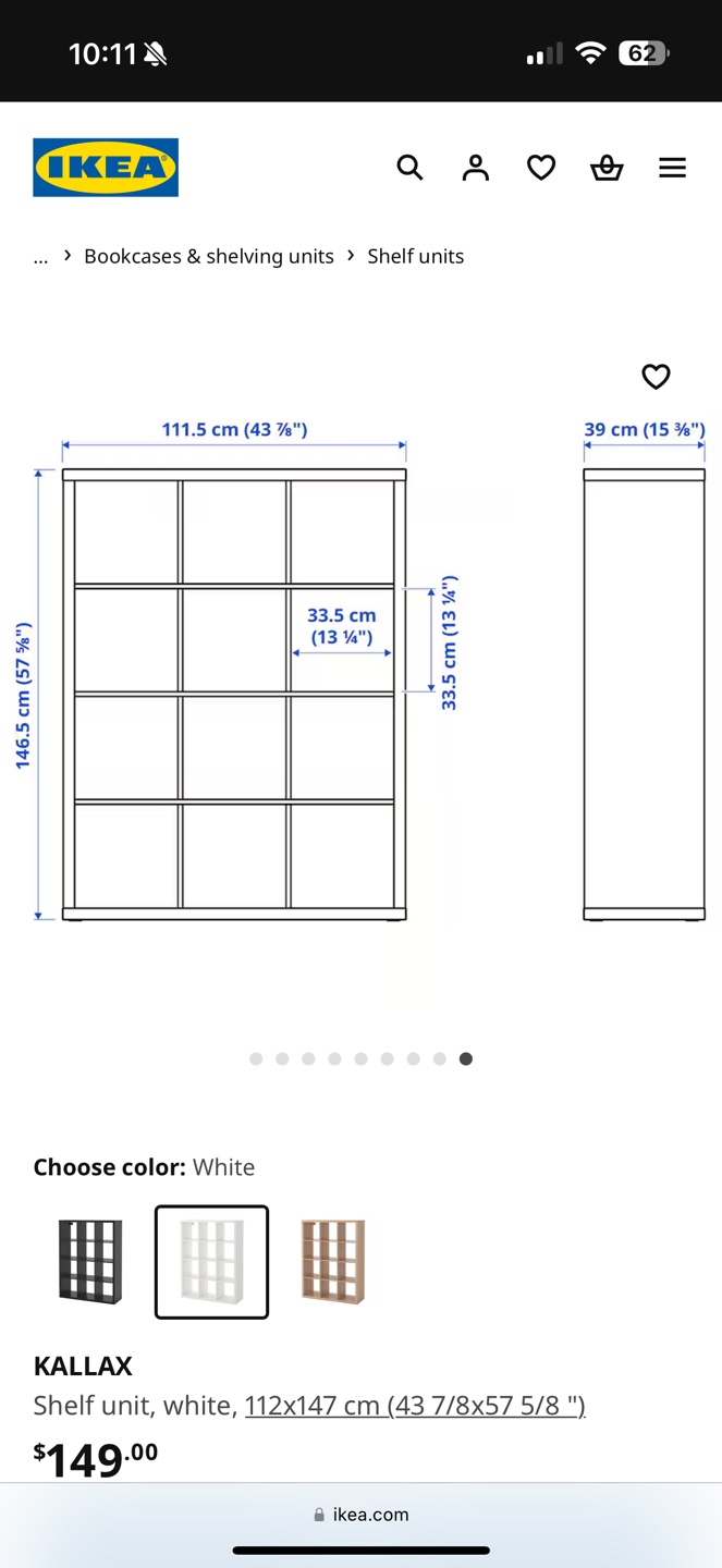 IKEA Kallax 12 Cube Shelving Unit - White - photo 4
