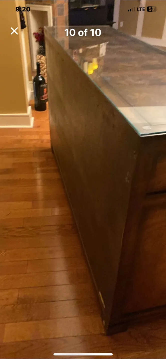 Beautiful Wood Dresser with Glass Top image indicator(10)