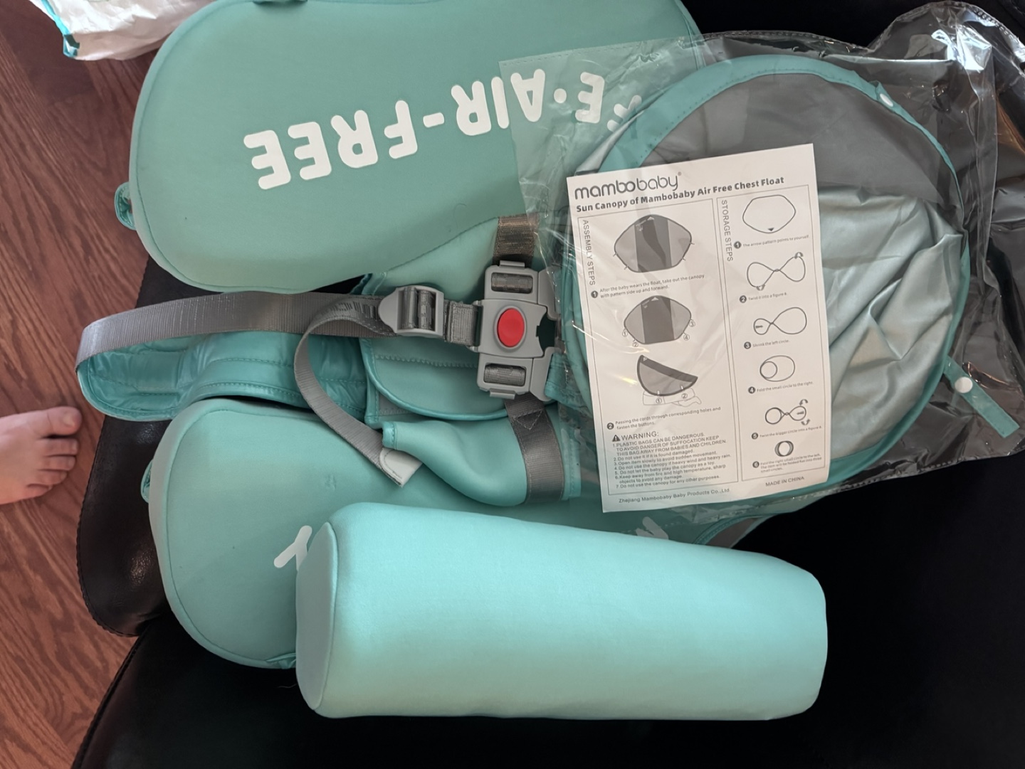 Mambobaby Air-Free Baby Chest Float - Teal - photo 2