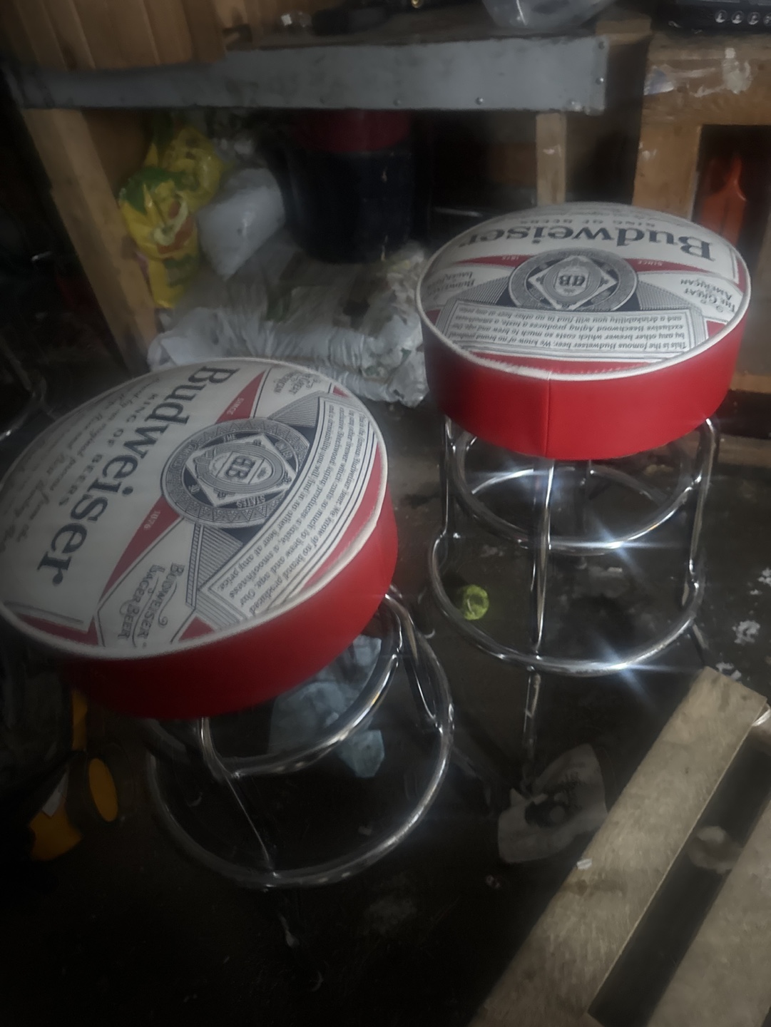 Pair of Budweiser Bar Stools