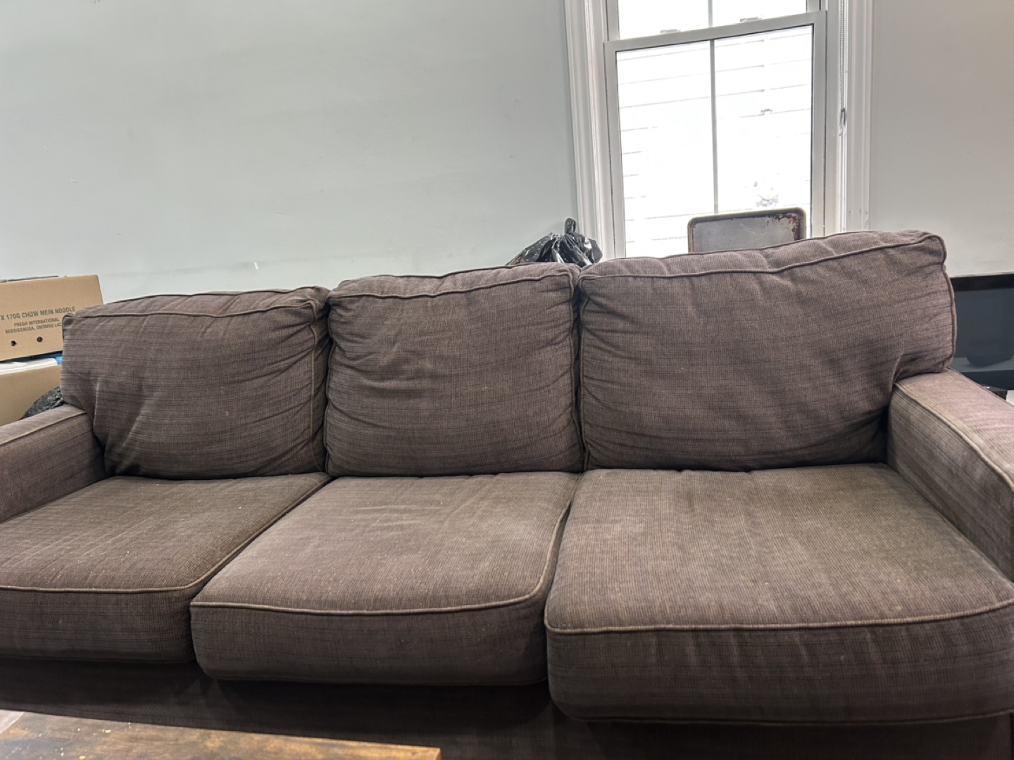 Brown Three-Seater Sofa