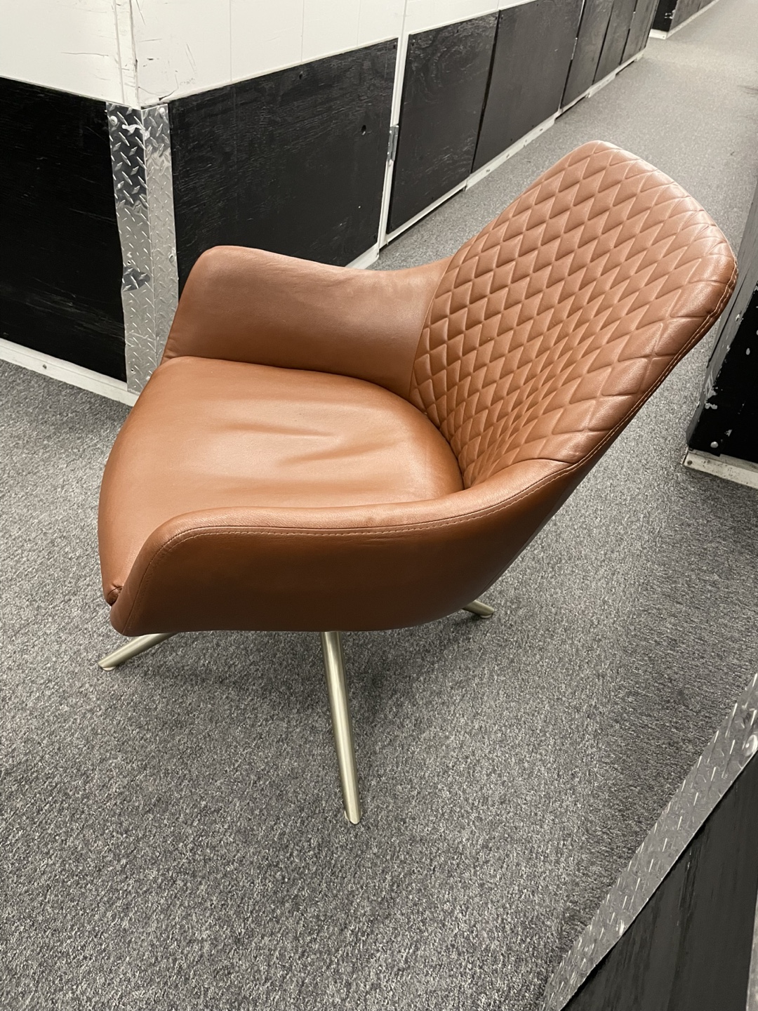 Brown Leather Swivel Accent Chair - photo 2