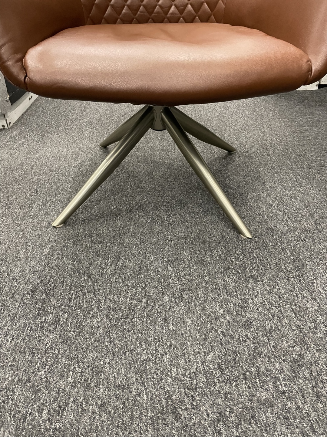 Brown Leather Swivel Accent Chair - photo 5