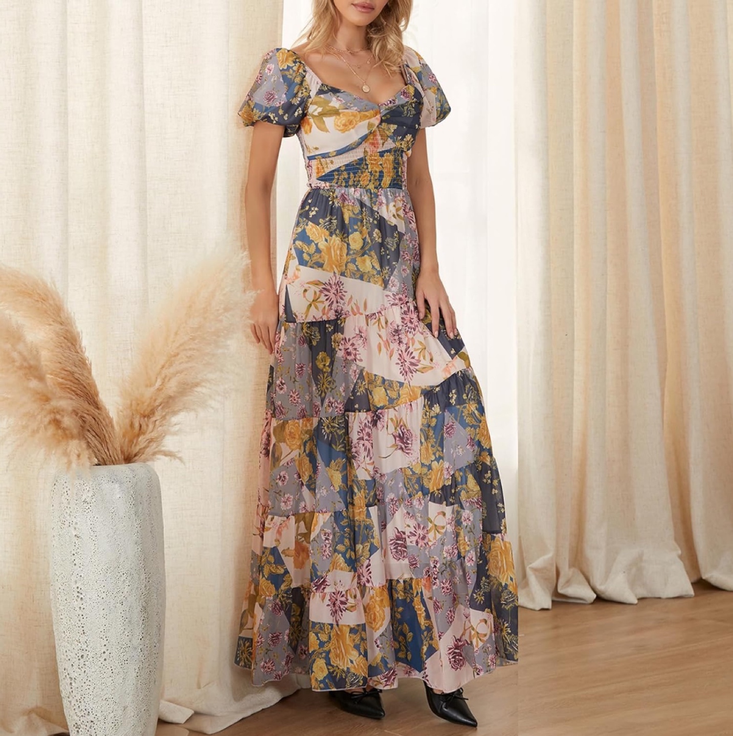 NEW! Gorgeous Floral Maxi Dress with Puff Sleeves - photo 2