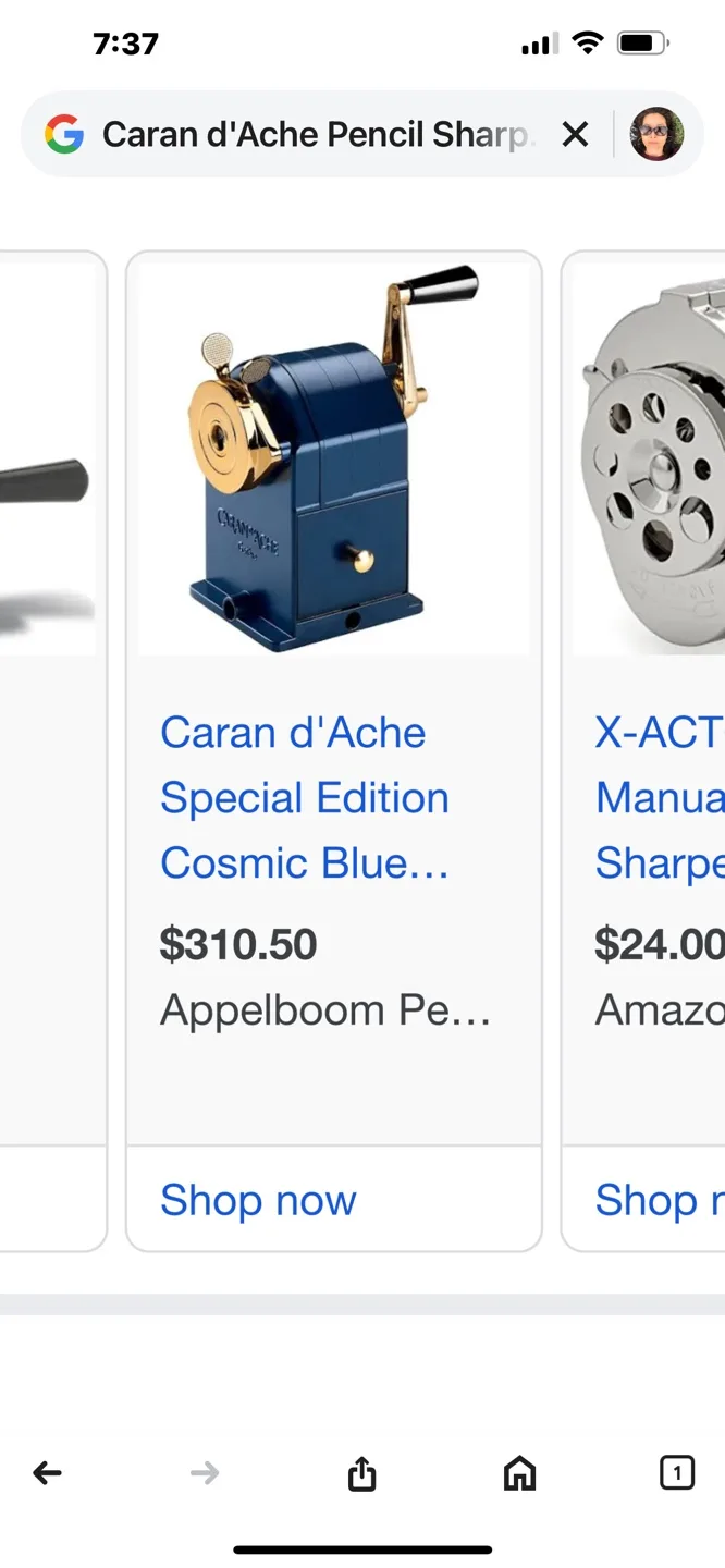 Caran d'Ache Special Edition Cosmic Blue Pencil Sharpener image indicator(5)