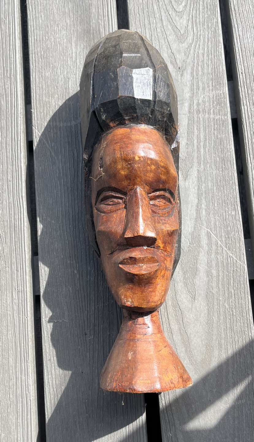 Hand-carved Wooden Head Sculpture