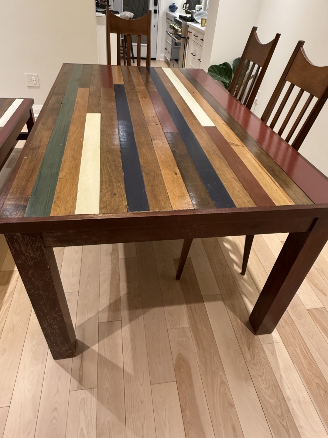 Rustic Farmhouse Dining Table Set with Bench - photo 2