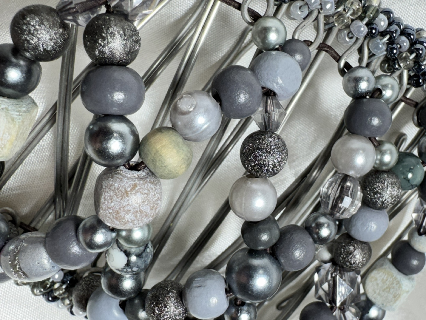 Hand made Beaded Silver Hair Clip AAA QUALITY - photo 2