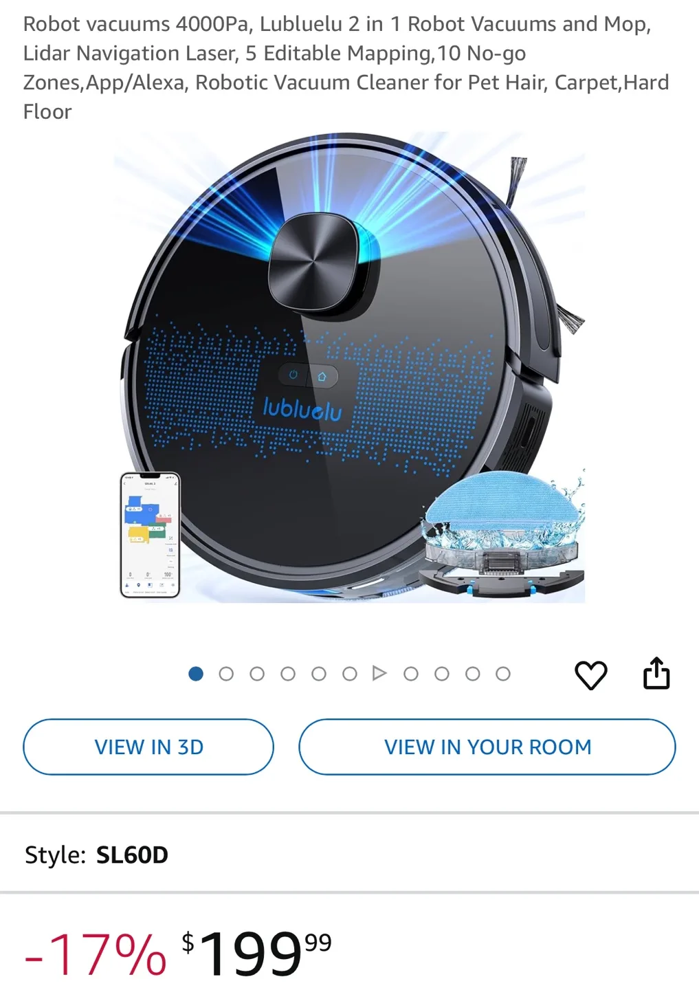 Lubluelu SL60D Robot Vacuum and Mop image indicator(3)