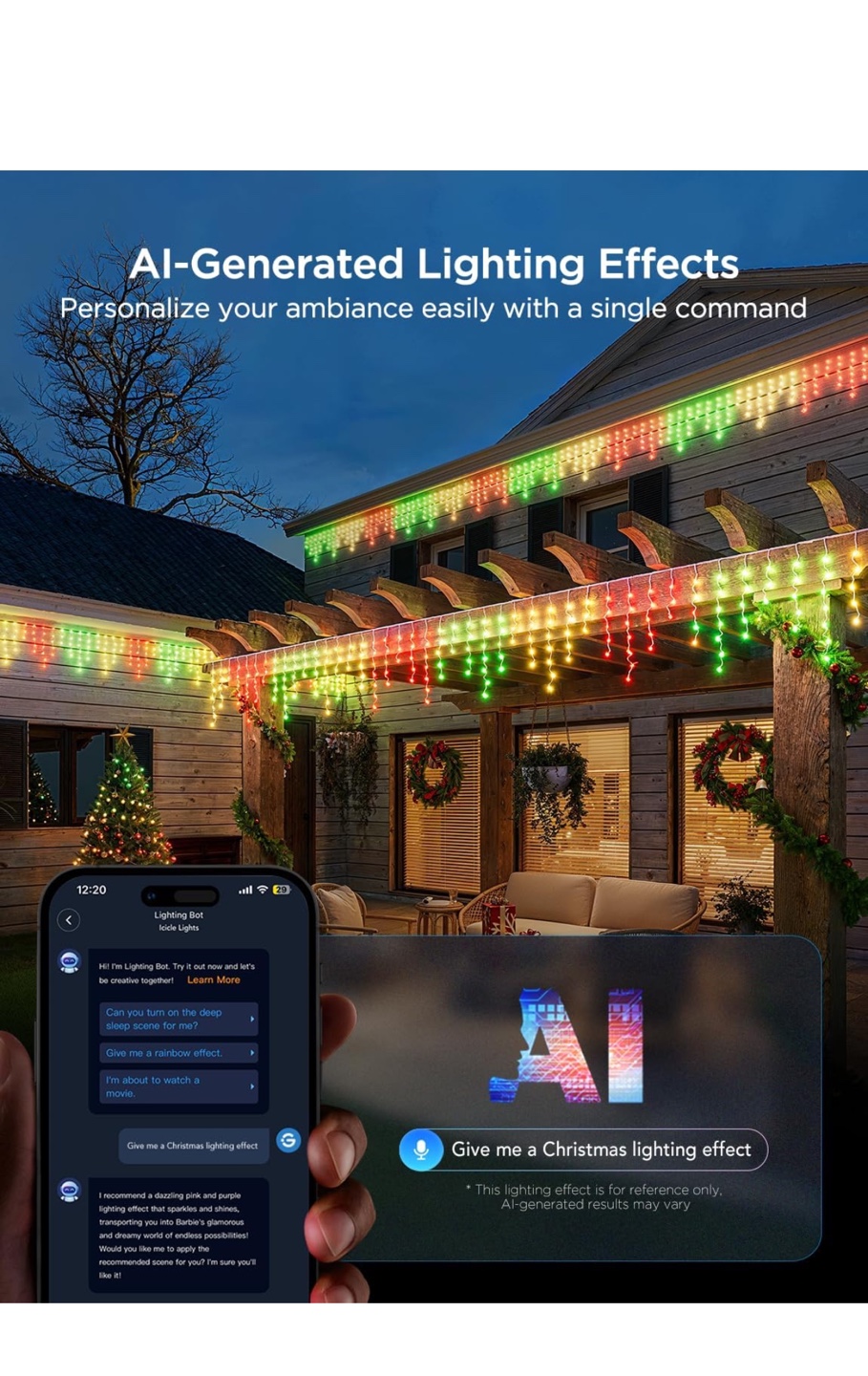 Govee 66ft Smart WiFi Icicle Lights - Multicolour - photo 3