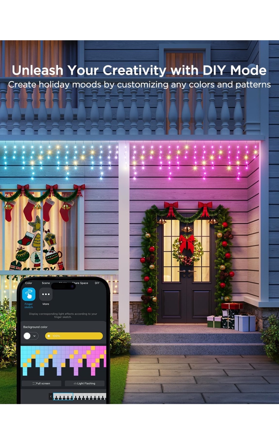 Govee 66ft Smart WiFi Icicle Lights - Multicolour - photo 2