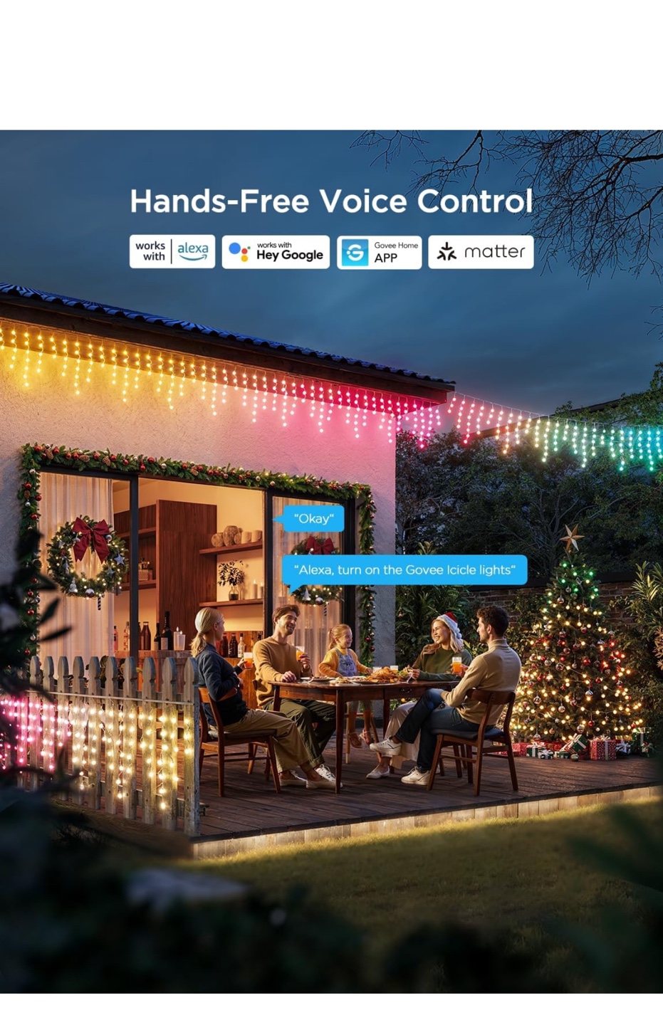 Govee 66ft Smart WiFi Icicle Lights - Multicolour - photo 4